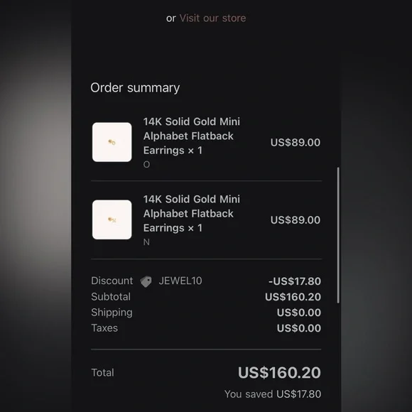 New 14K Gold Flatback Letter Earrings “N” “O” - With Boxes - Picture 15 of 16